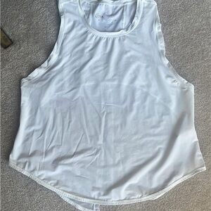 Zyia White Panel Split Back Mesh Tank